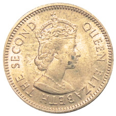 Монета 1/2 цента 1955 года Британские Восточные Карибы (реверс)