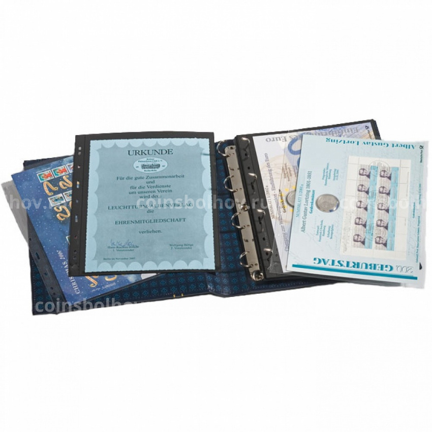 Альбом для монет без листов с защитным шубером формат «Grande» Зеленый Классический дизайн LEUCHTTURM 317159 (вид 3)