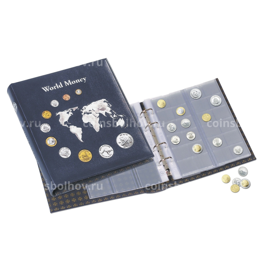 Альбом для монет с 5 листами формата Optima Синий «World money» (LEUCHTTURM 323813) (вид 2)