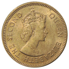 Монета 1/2 цента 1955 года Британские Восточные Карибы (реверс)