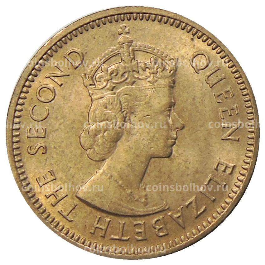 Монета 1/2 цента 1955 года Британские Восточные Карибы (вид 2)