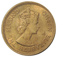 Монета 1/2 цента 1955 года Британские Восточные Карибы (реверс)