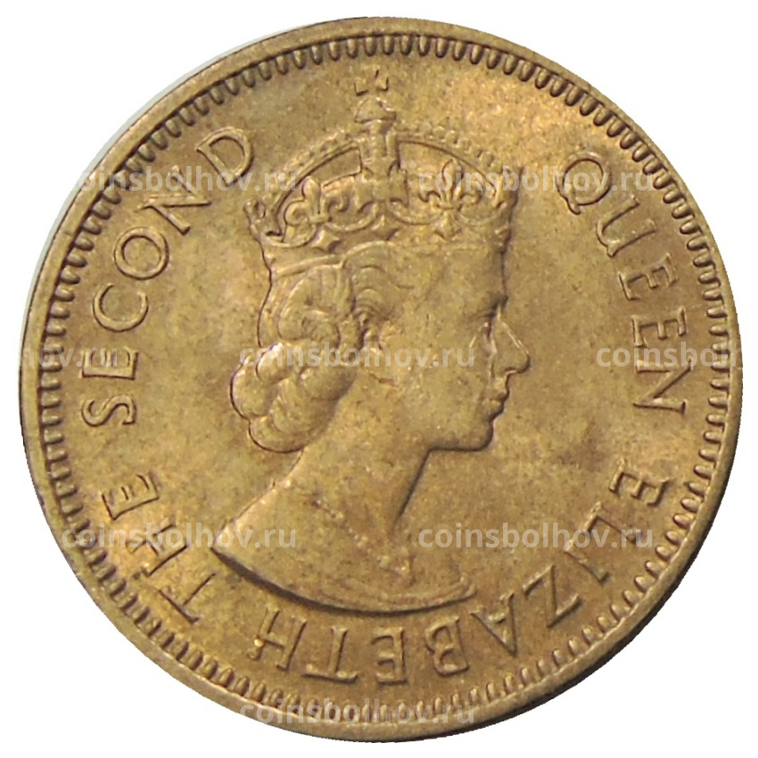 Монета 1/2 цента 1955 года Британские Восточные Карибы (вид 2)