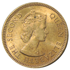 Монета 1/2 цента 1955 года Британские Восточные Карибы (реверс)