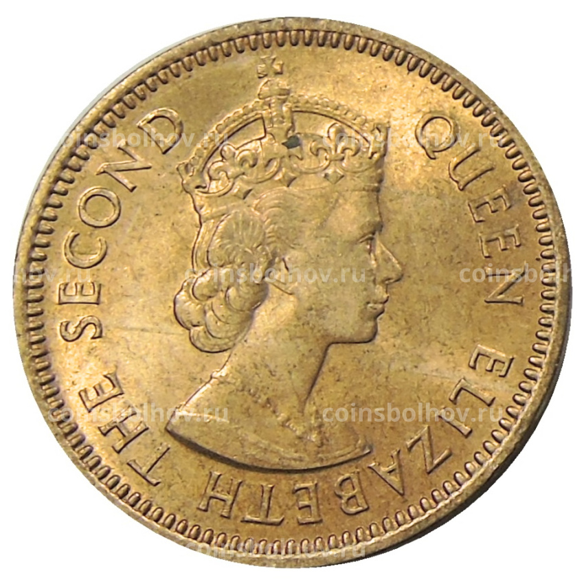 Монета 1/2 цента 1955 года Британские Восточные Карибы (вид 2)