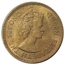 Монета 1/2 цента 1955 года Британские Восточные Карибы (реверс)