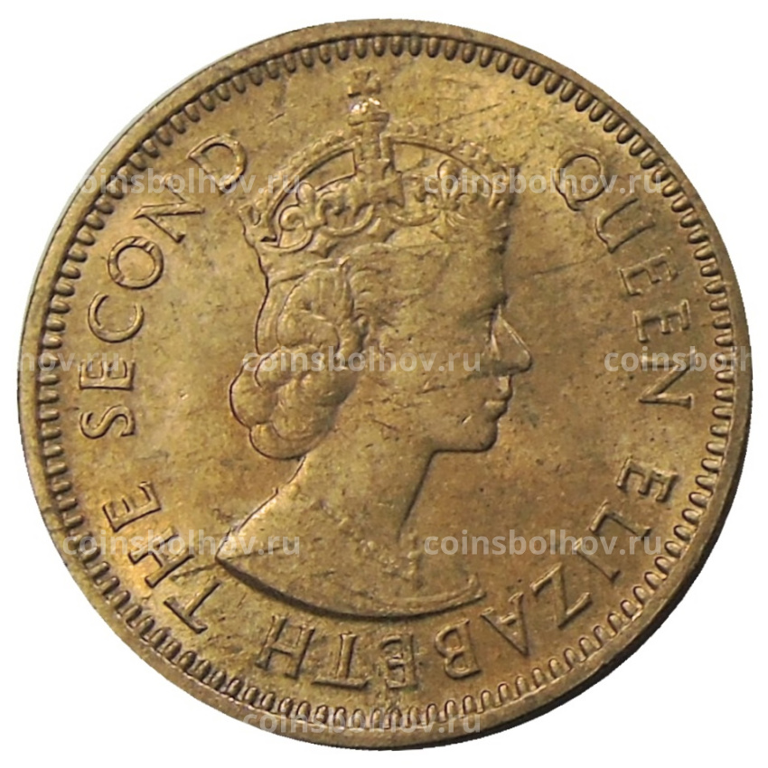 Монета 1/2 цента 1955 года Британские Восточные Карибы (вид 2)