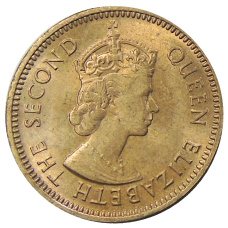 Монета 1/2 цента 1955 года Британские Восточные Карибы (реверс)