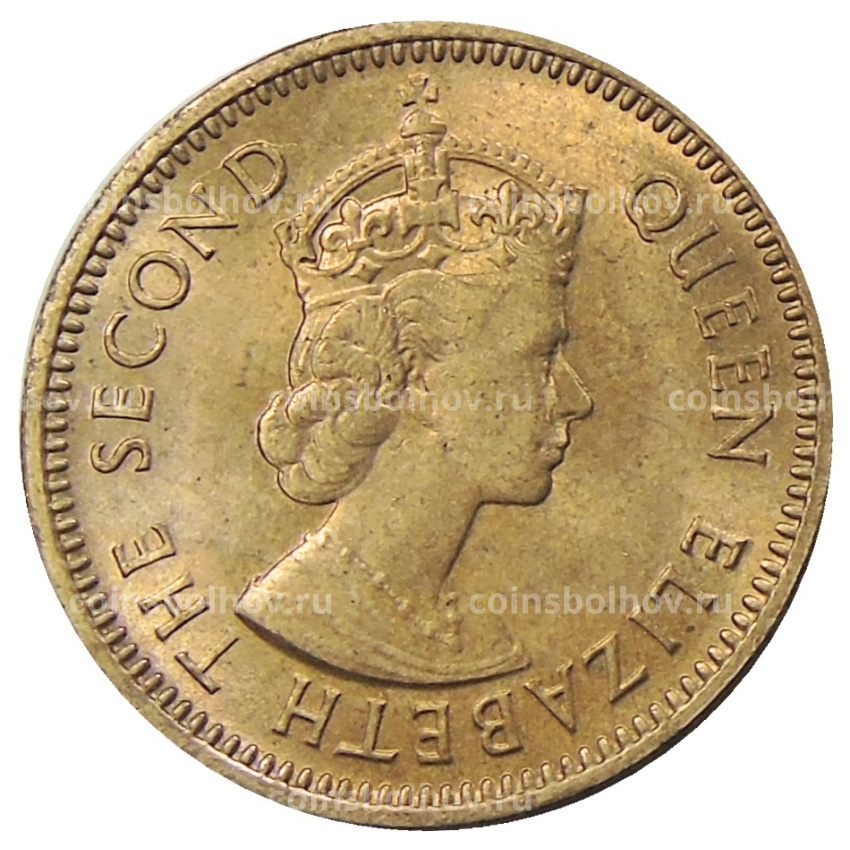 Монета 1/2 цента 1955 года Британские Восточные Карибы (вид 2)