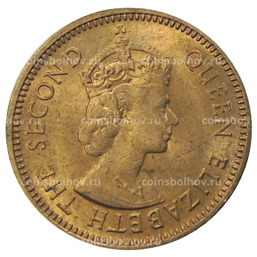 Монета 1/2 цента 1955 года Британские Восточные Карибы (вид 2)