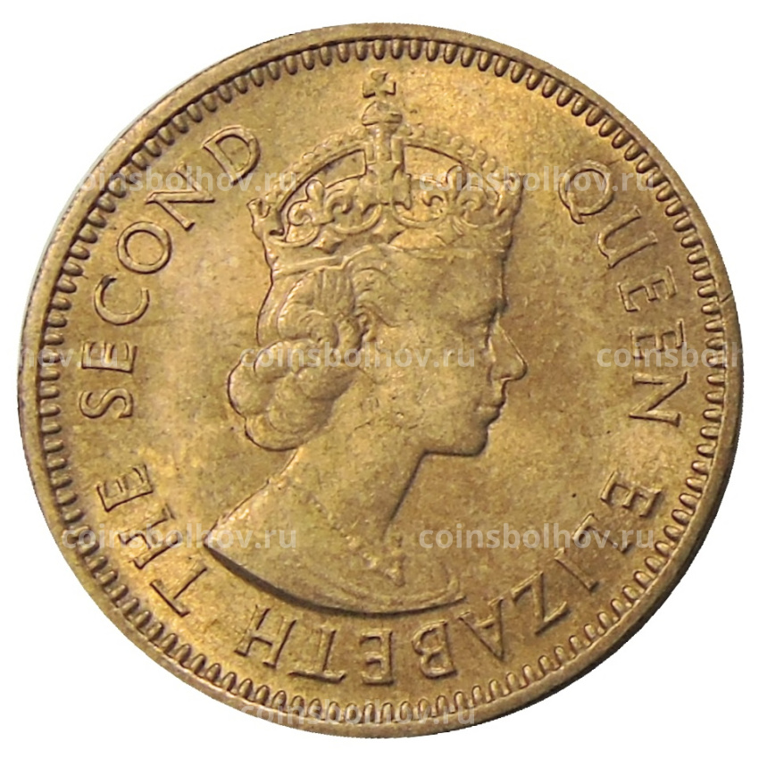 Монета 1/2 цента 1955 года Британские Восточные Карибы (вид 2)