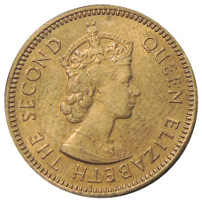 Монета 1/2 цента 1955 года Британские Восточные Карибы (реверс)