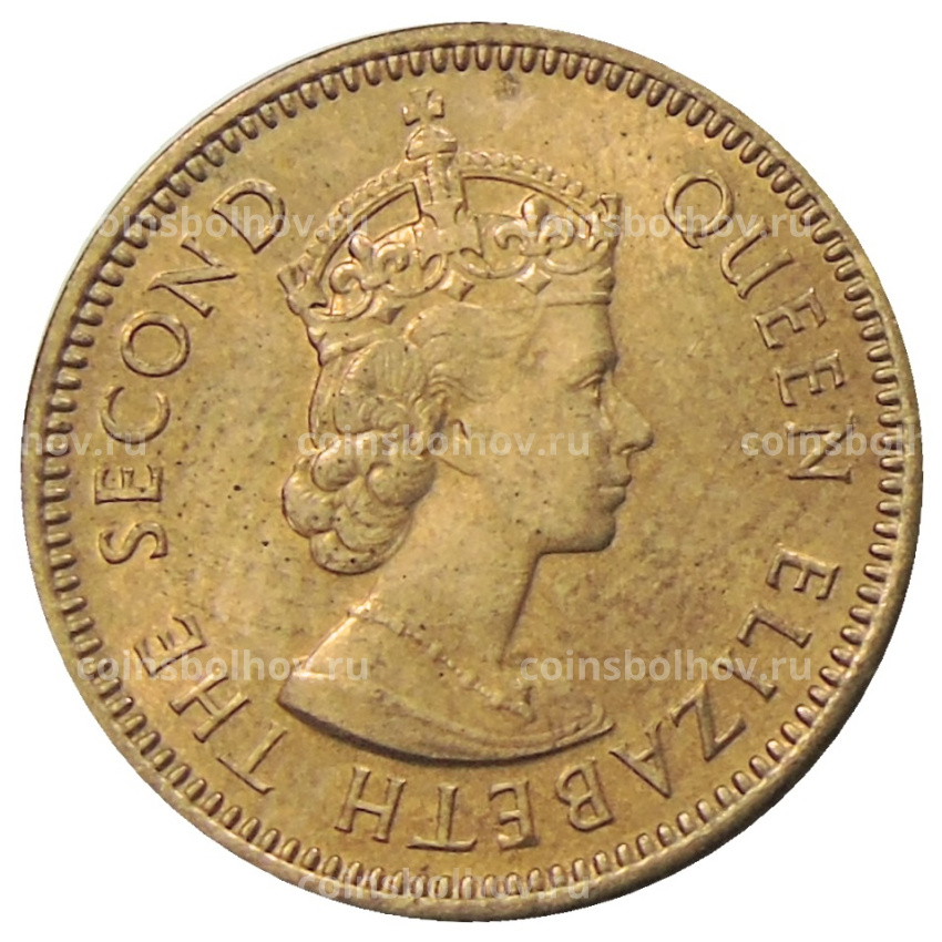 Монета 1/2 цента 1955 года Британские Восточные Карибы (вид 2)