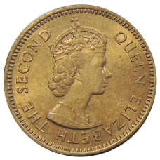 Монета 1/2 цента 1955 года Британские Восточные Карибы (реверс)