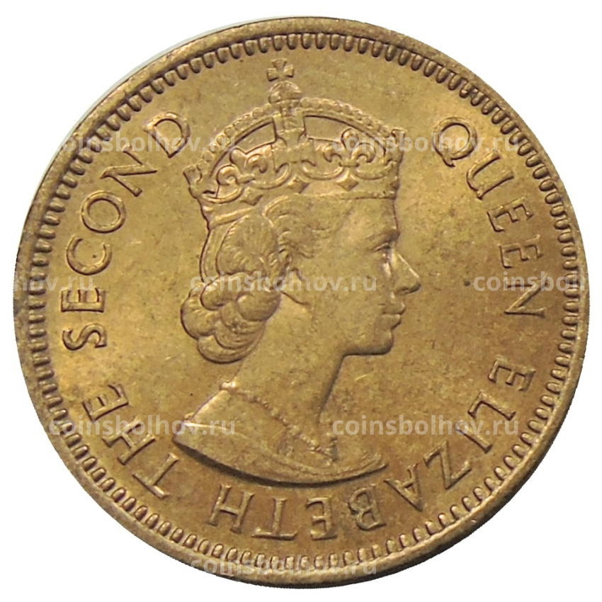 Монета 1/2 цента 1955 года Британские Восточные Карибы (вид 2)