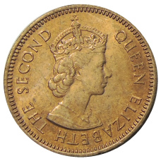 Монета 1/2 цента 1955 года Британские Восточные Карибы (реверс)