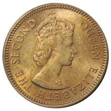 Монета 1/2 цента 1955 года Британские Восточные Карибы (реверс)