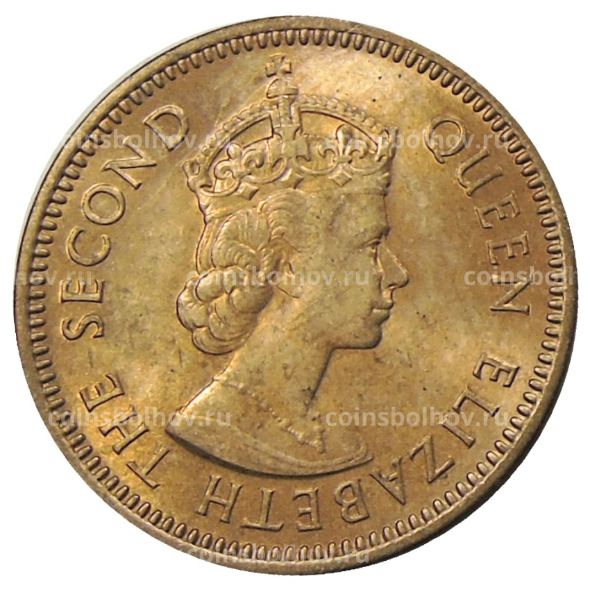 Монета 1/2 цента 1955 года Британские Восточные Карибы (вид 2)