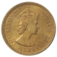 Монета 1/2 цента 1955 года Британские Восточные Карибы (реверс)