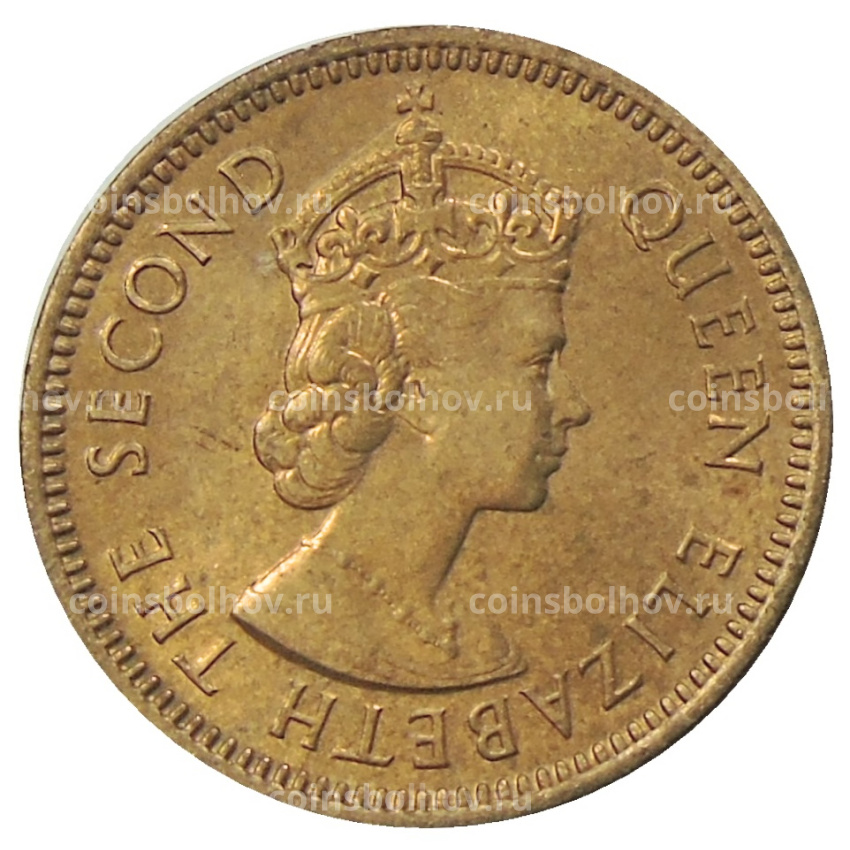 Монета 1/2 цента 1955 года Британские Восточные Карибы (вид 2)