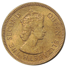 Монета 1/2 цента 1955 года Британские Восточные Карибы (реверс)