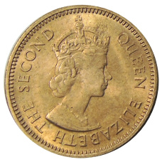 Монета 1/2 цента 1955 года Британские Восточные Карибы (реверс)