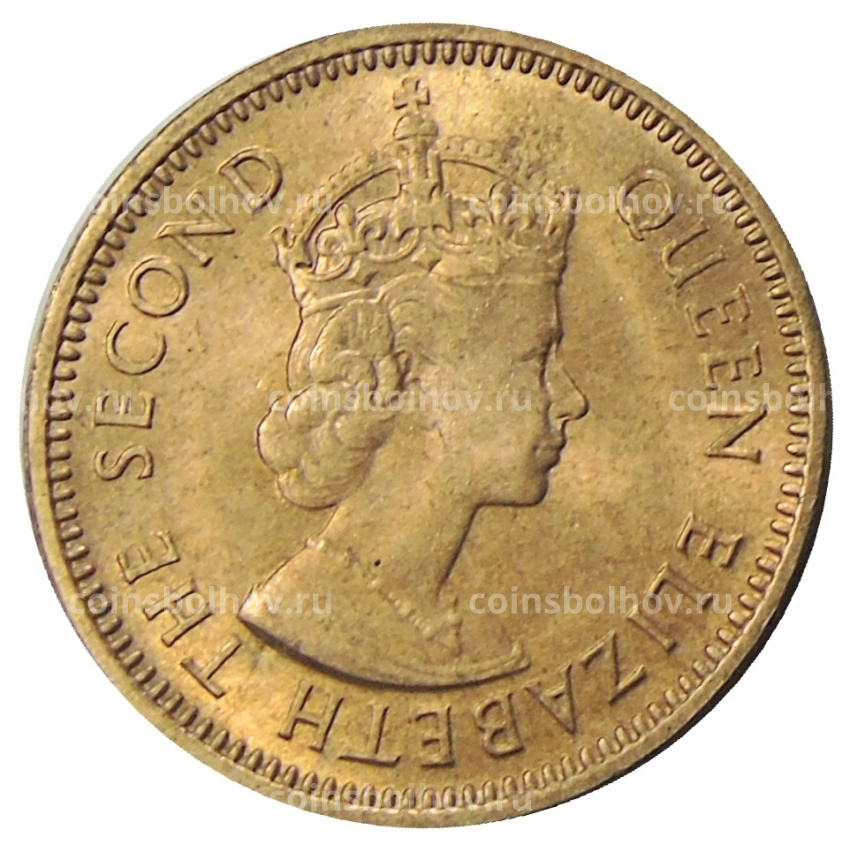 Монета 1/2 цента 1955 года Британские Восточные Карибы (вид 2)