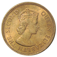 Монета 1/2 цента 1955 года Британские Восточные Карибы (реверс)