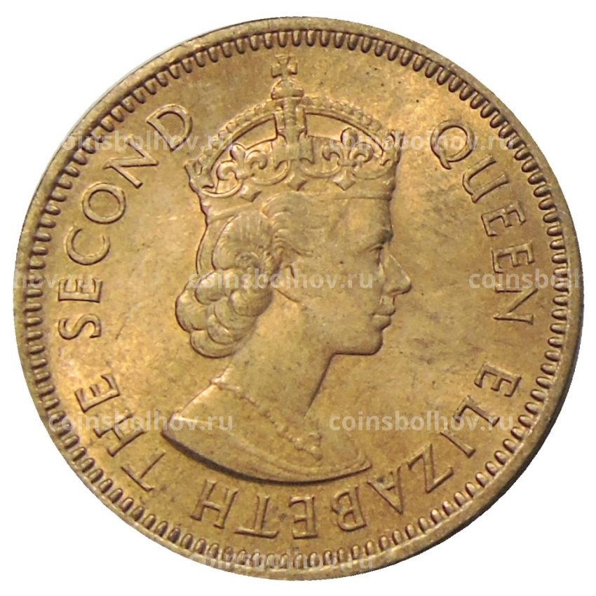 Монета 1/2 цента 1955 года Британские Восточные Карибы (вид 2)