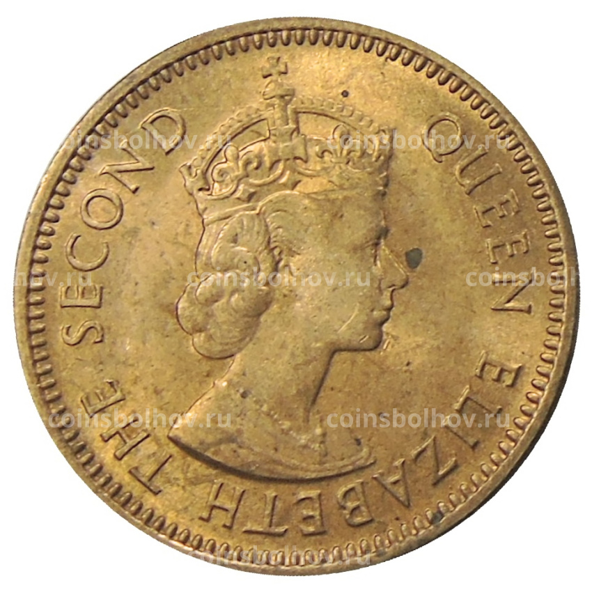 Монета 1/2 цента 1955 года Британские Восточные Карибы (вид 2)