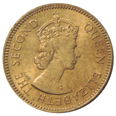 Монета 1/2 цента 1955 года Британские Восточные Карибы (реверс)