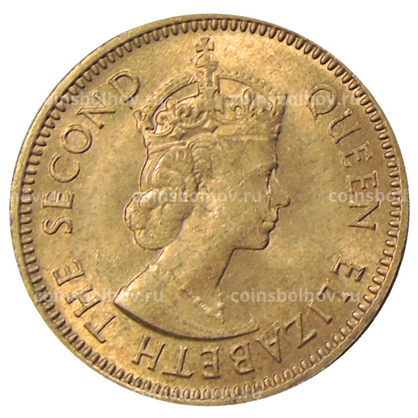 Монета 1/2 цента 1955 года Британские Восточные Карибы (вид 2)