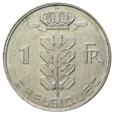 Монета 1 франк 1969 года Бельгия — Надпись на французском (BELGIQUE) (реверс)