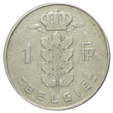 Монета 1 франк 1955 года Бельгия — Надпись на фламандском (BELGIE) (реверс)