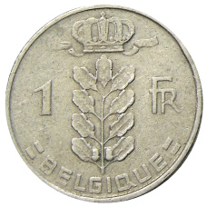 Монета 1 франк 1955 года Бельгия — Надпись на французском (BELGIQUE) (реверс)