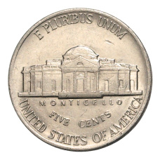 Монета 5 центов 1983 года D США (реверс)