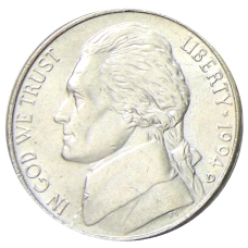 Монета 5 центов 1994 года D США (аверс)