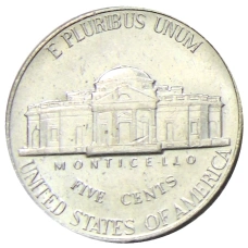 Монета 5 центов 1994 года D США (реверс)