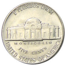 Монета 5 центов 1979 года D США (реверс)