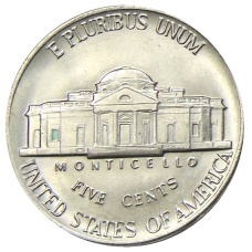 Монета 5 центов 1982 года D США (реверс)