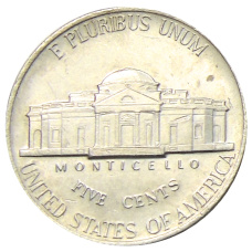 Монета 5 центов 1995 года D США (реверс)