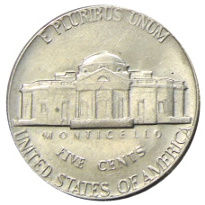 Монета 5 центов 1976 года D США (реверс)