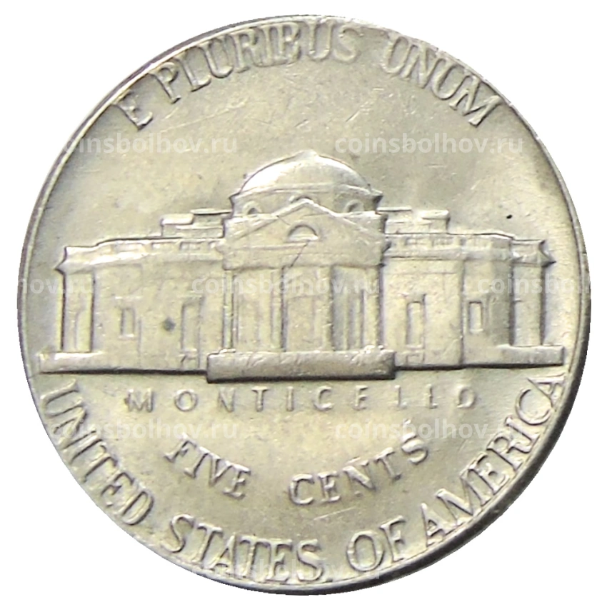 Монета 5 центов 1976 года D США (вид 2)