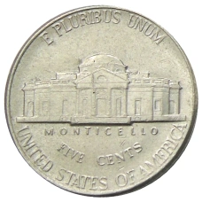 Монета 5 центов 1996 года D США (реверс)