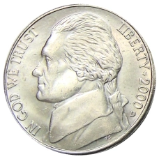 Монета 5 центов 2000 года D США (аверс)