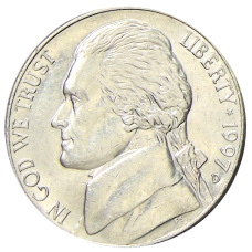 Монета 5 центов 1997 года D США (аверс)