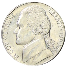 Монета 5 центов 1997 года D США (аверс)