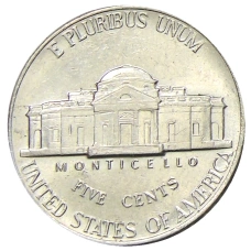 Монета 5 центов 1997 года D США (реверс)