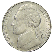 Монета 5 центов 1999 года D США (аверс)