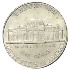 Монета 5 центов 1999 года D США (реверс)